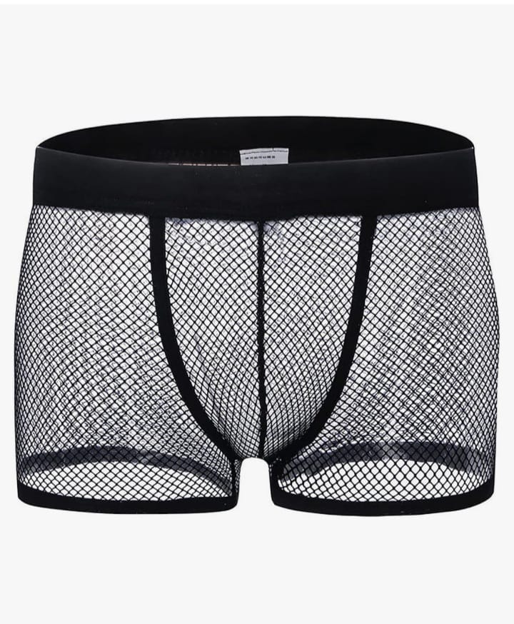 Men's Mesh Boxer See Through Breathable Fishnet Underwear